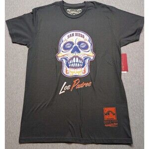 NEW With Tags  MITCHELL AND NESS SHIRT SAN DIEGO PADRES Skull Shirt Size Medium